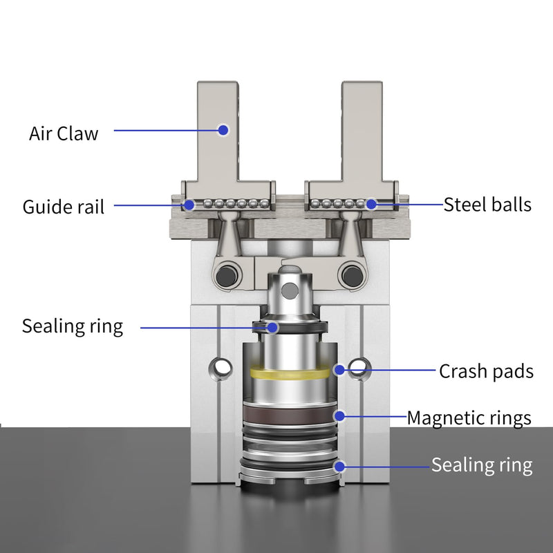 Pneumatic finger cylinder small parallel grippers pneumatic fixture MHZ2-16D magnetic thread -16D