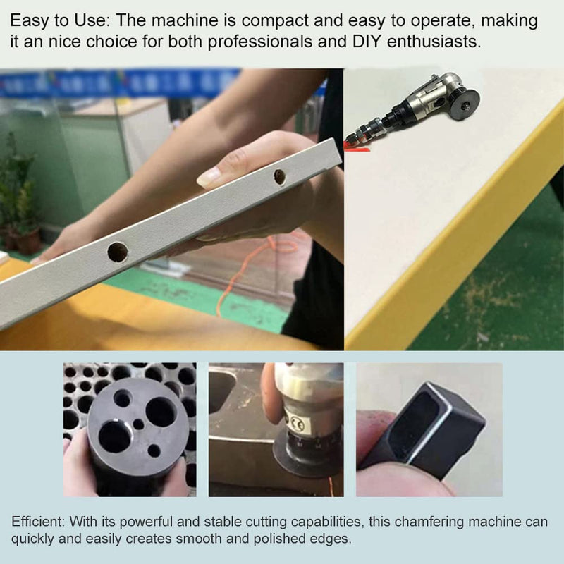 Weytoll Chamfer Tool, Pneumatic Chamfering Tool, Mini Chamfering Machine, Carpenter Chamfering Tool, Pneumatic Beveling Machine, Metal Wood Acrylic Deburring with 6pcs Blades and 4pcs Bearings