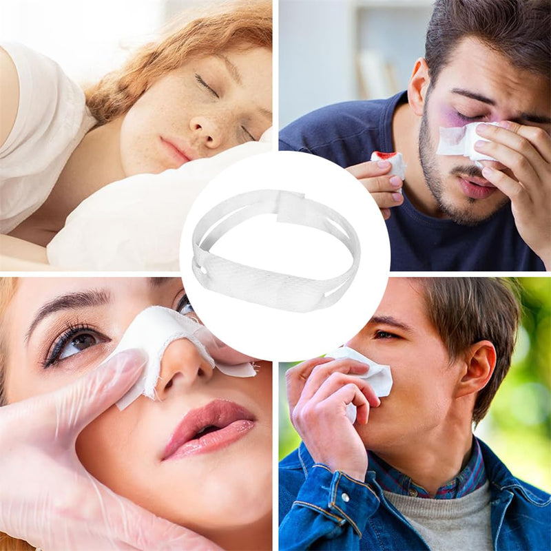 Elastic Nose Bandage 5 Pcs Nasal Bandage Dressing Holder High Absorption Nasal Surgery Bandages Recovery Supplies, White
