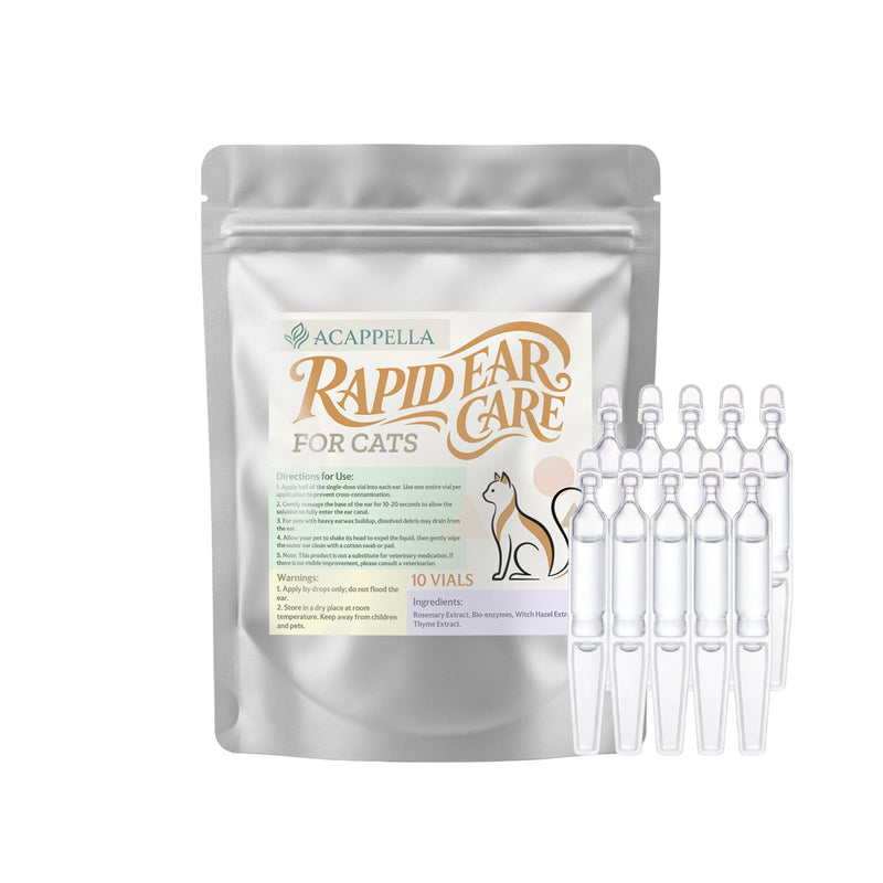 ACAPPELLA Cats Ear Cleaner Solution Drops - 10 Count
