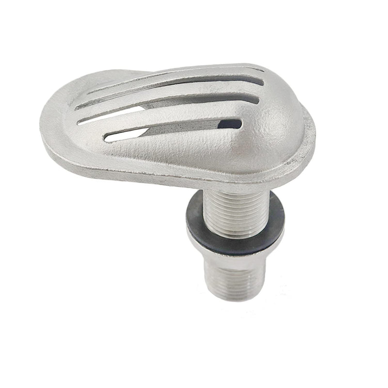 Stainless Steel 316 Marine Grade Boat Intake Strainer Threaded Thru-Hull Inlet Filter Scoop with Rubber Gaskets I.D. 1/2INCH/O.D.(4/5IN)