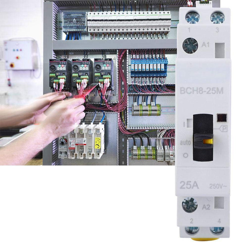 Household AC Contactor BCH8-25M 2P25A 24V Universal Motor Contactor with Manual Function 2NO Electrical Equipment Manual Control Motor Contactors
