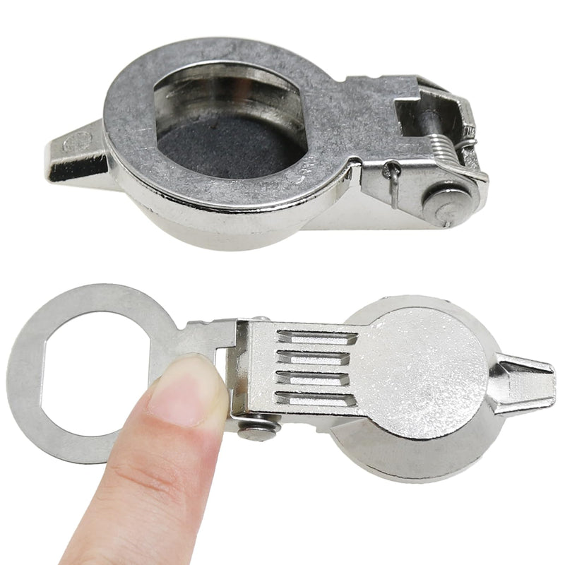 Heyous 2PCS Silver Cam Lock Dust Cover Tool Box Zinc Alloy Waterproof Cover Lock Latch for 16mm Diameter Cam Lock Tool Box Lock Replacement Dust Cover