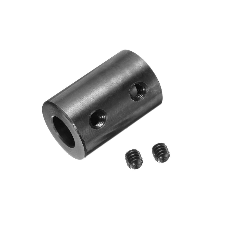 uxcell 2pcs Shaft Coupling 1/2" Bore, 1" OD, 1-1/2" Length, Black Oxide Plated Steel Rigid Coupling, Motor Wheel Coupler, (2 Set Screws)