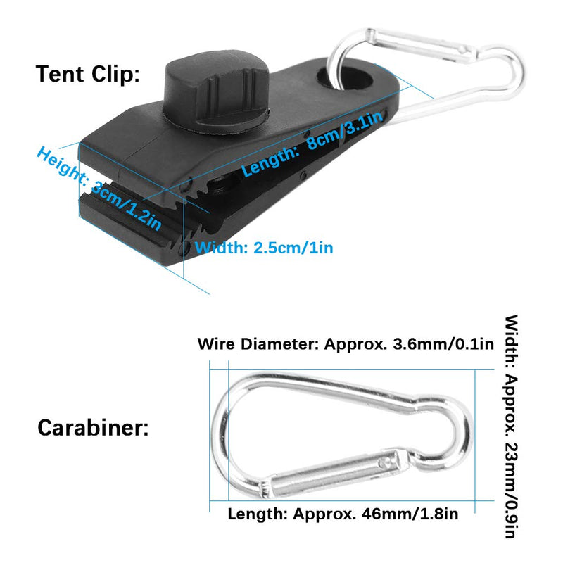 Tent Clips, Easy To Carry Lightweight Designed Awning Clip Outdoor Equipment for Awning for Outdoor Camping Tent for Caravan for Tarps