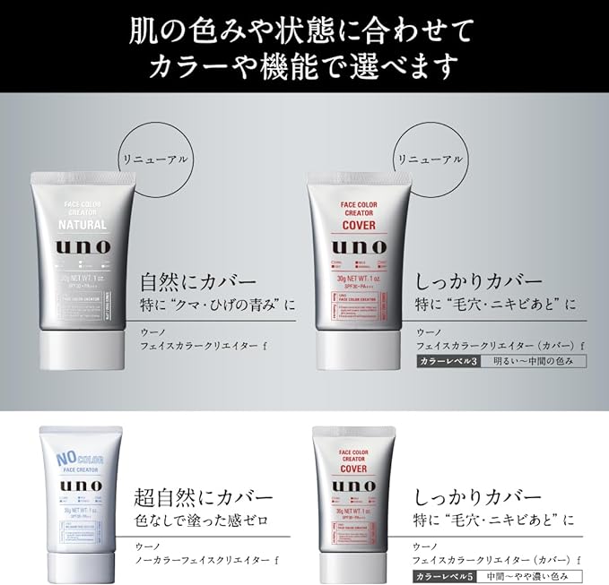 UNO SPF 30 PA++ No Color Face Creator, Men's BB Cream, 1.1 oz (30 g) + Special - NewNest Australia
