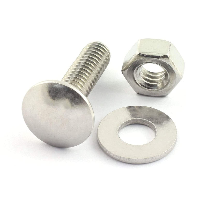 20 Sets Long Square-Neck Carriage Bolts Set,Carriage Bolts Set w/Nuts & Flat Washers,Zinc-Plated,Carbon Steel Grade 4.8,Plain Finish,Fully Threaded(M8-1.25X40mm) M8-1.25X40mm（20 Sets）