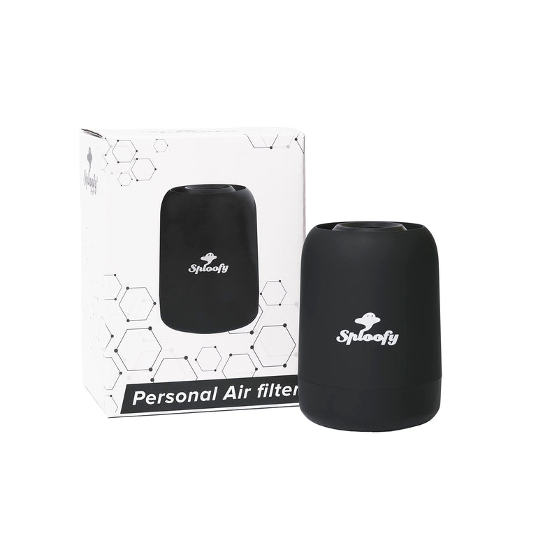 Sploofy PRO II - Personal Smoke Air filter - With Replaceable Cartridge - Trap Smoke and Odor - up to 500 uses (Black) (Pack of 2) 6.4" x 10.2" x 6.4" (Pack of 2) Black