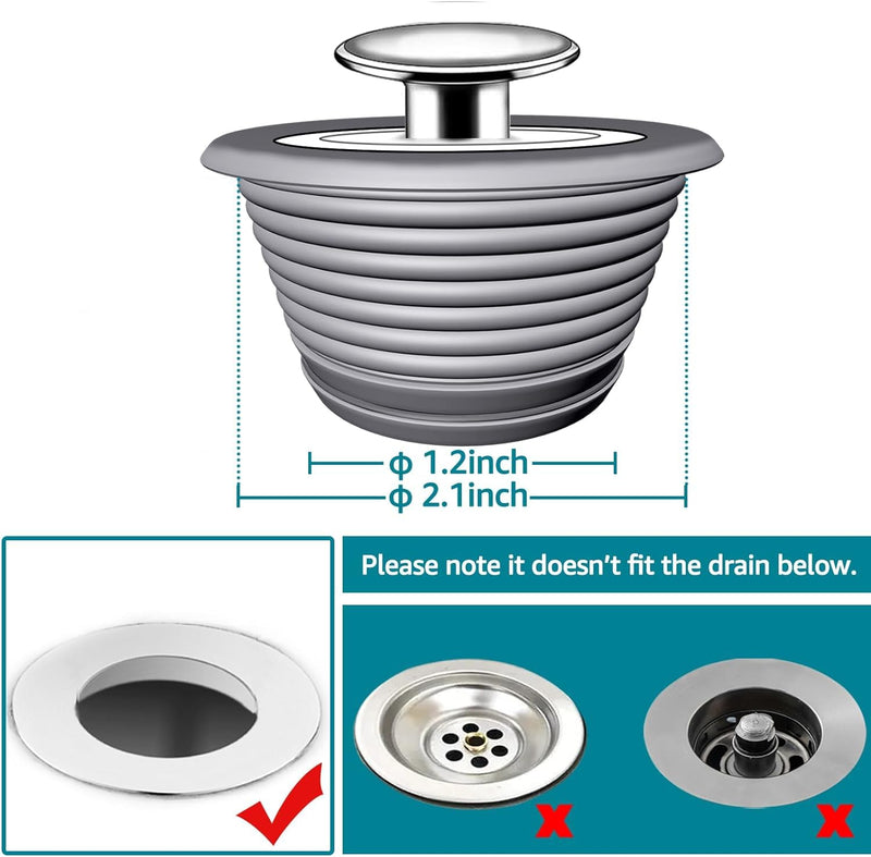 Bathtub Drain Stopper, Sink Stopper, Tub Stopper, Bathtub Drain Plug, Universal Bathroom Bath Tub Drain Stoppers, Shower Drain Cover Accessories Replacement Jets Hair Catcher Topper Rubber(Patented)