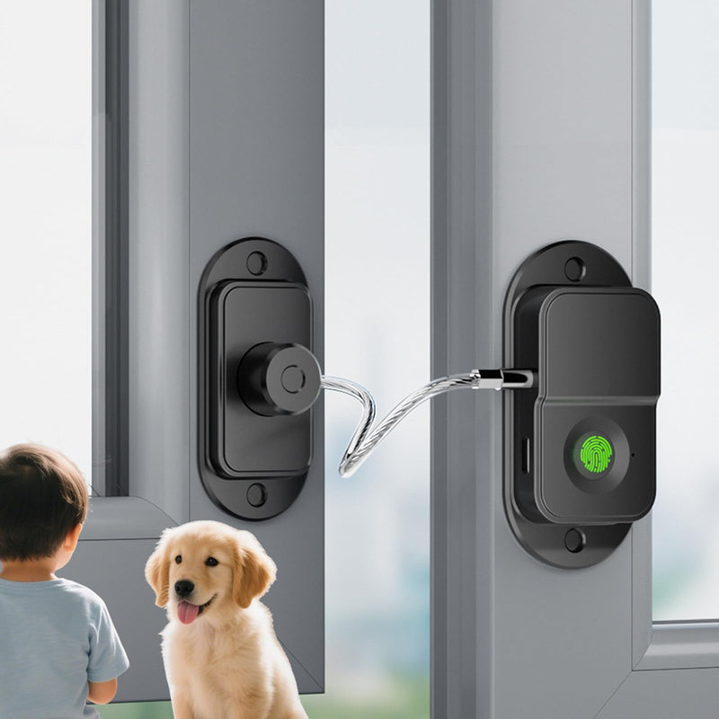 Fingerprint Fridge Lock, Refrigerator Lock with Fingerprint, for Fridge, Cabinet Locks, Drawers, Dishwasher, Toilet and Cabinet Locks Baby Proofing, 3M Adhesive No Drilling (Black) Black 1 pack