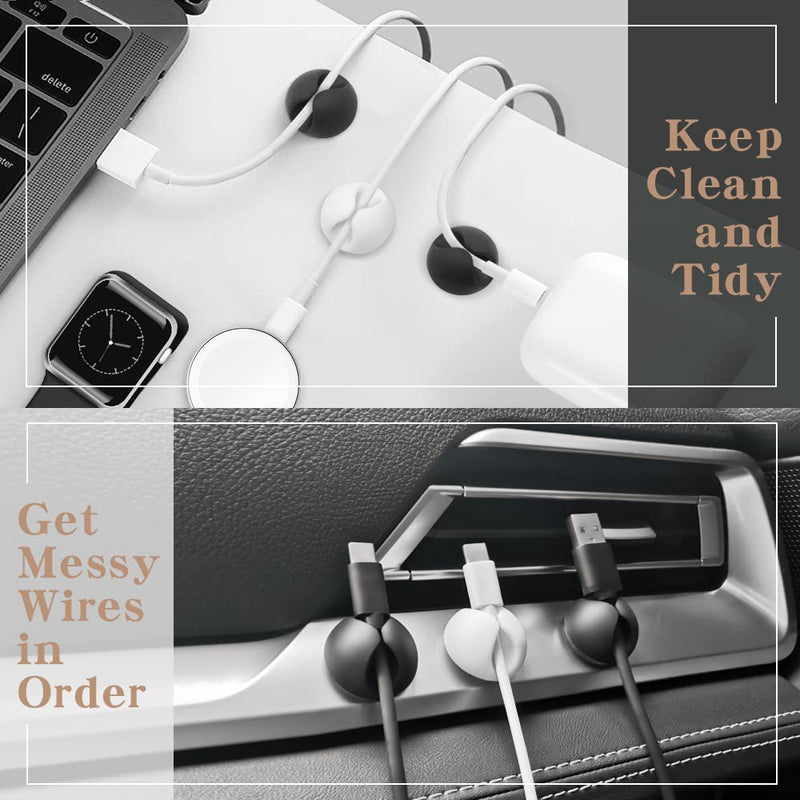 Cable Clip, Acrylic Adhesive Charger Cord Holder, Wire Organizer for Desk, Wall, Car, Nightstand and Office Cable Management, White 9 PCS 1.1 inches