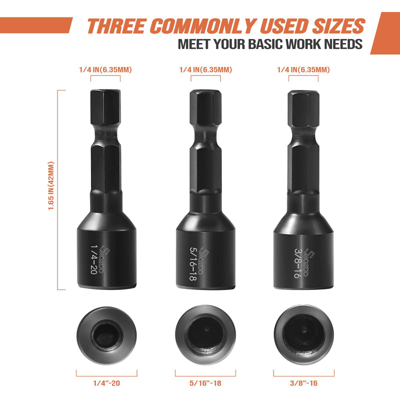 1/4"-20,3/8"-16, 5/16"-18 Hanger Bolt Driver 3 PCS,Hanger Bolt Install Tool with 1/4 Hex Shank,Suitable for Double-Headed Screws, Essential for Woodworking 1/4"-20 & 3/8"-16 & 5/16"-18