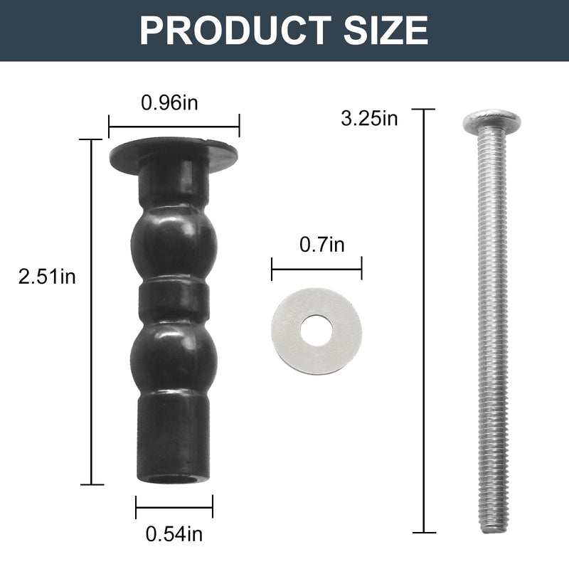 4 Pack Universal Toilet Seat Screws for Toilet Seat Top Tightening Nut Hardware kit.Fit for TOTO American Standard Kohler and More, Seat Hinges Replacement
