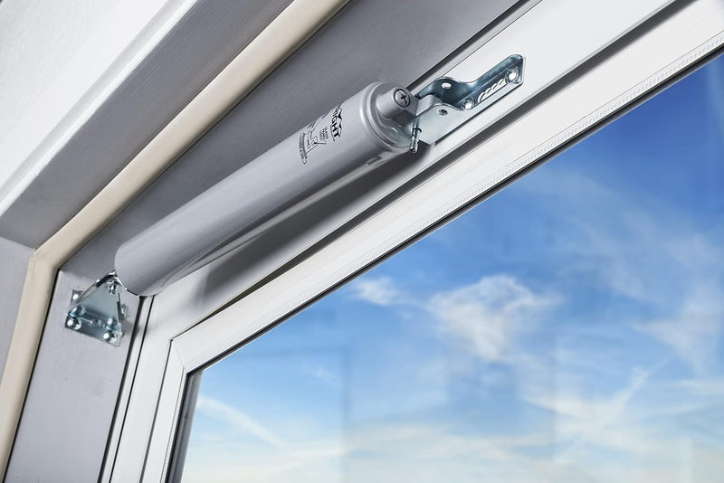 Wright Products Heavy-Duty Pneumatic Storm Door Closer – Durable, Adjustable, Quiet-Closing with Hold-Open Feature (Transitional, Aluminum) Transitional