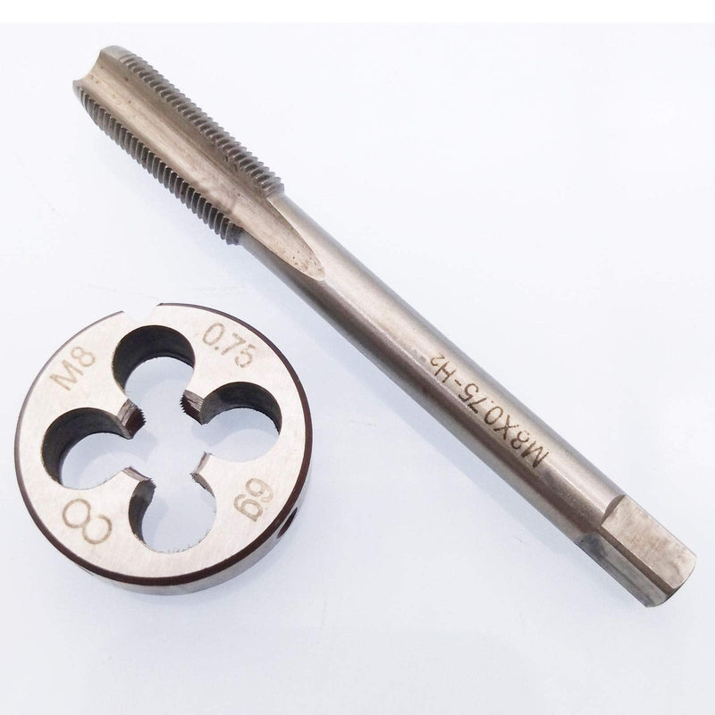 HSS M8 x 0.75mm Tap and M8 x 0.75mm Die Metric Thread Right Hand