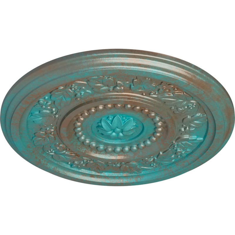 Ekena Millwork Marseille Ceiling Medallion, Copper Green Patina Copper Green Patina (Metallic Series)