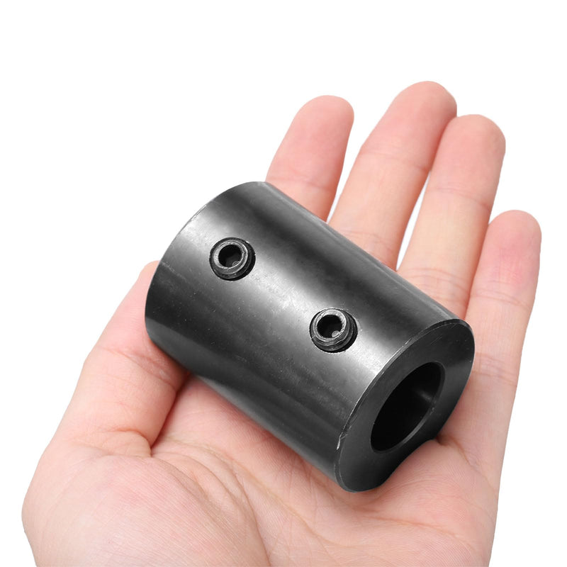 uxcell Shaft Coupling 3/4" Bore, 1-1/2" OD, 2" Length, Black Oxide Plated Steel Rigid Coupling, Motor Wheel Coupler, (2 Set Screws)