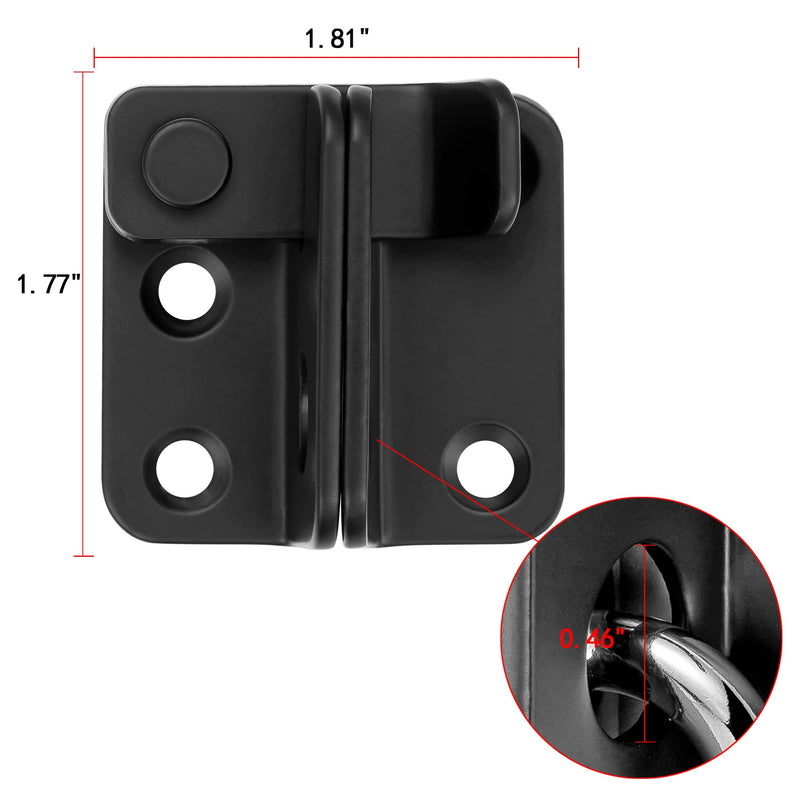 2 Packs Flip Latches，1.81” x 1.77”Black Stainless Steel Thickened Heavy Duty Hasp barn gate flip Door Latch Bi-fold Door Lock,Sliding Door Antique Lock Wine Cabinet Closet Door Latches Small_Black_2 Pack