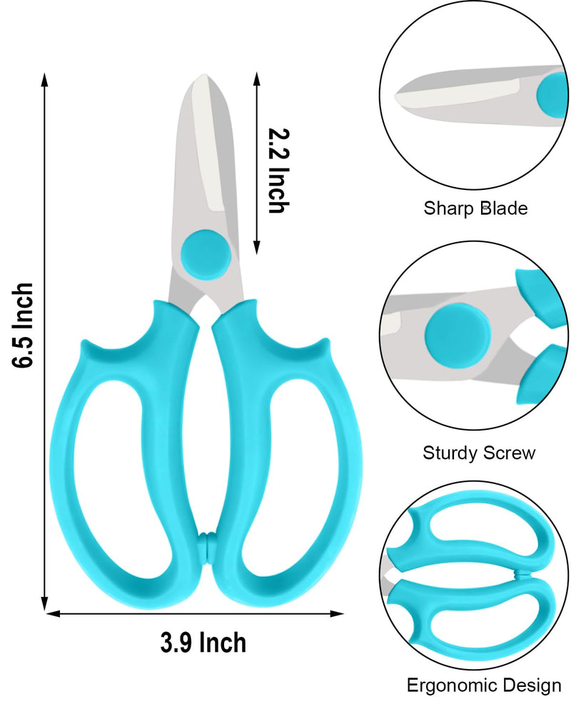 Flower Scissors - 4 Pcs Stainless Steel Flower Shears, Garden Plant Floral Shears for Fresh Flowers Stems (Blue, Green, Pink, Violet)