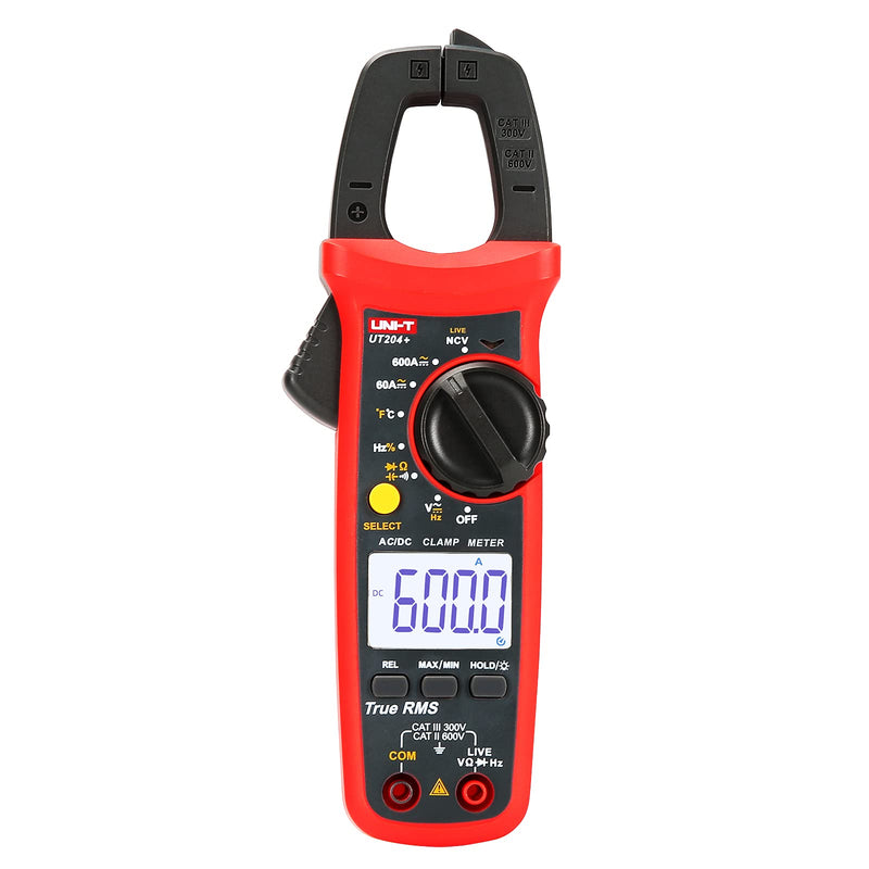 UNI-T UT204+ Digital Clamp Meter Temperature AC DC Current Voltage Resistance Tester multimeter UT204+