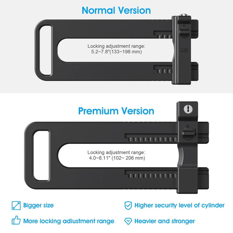 AST Double Door Lockout Device, French Door Reinforcement Lock with 3 Keys, Lockout to Double Door Knobset and Handleset, Childproof Door Lock, Premium Version (Matte Black with Key Alike) Matte Black with Keyed Alike
