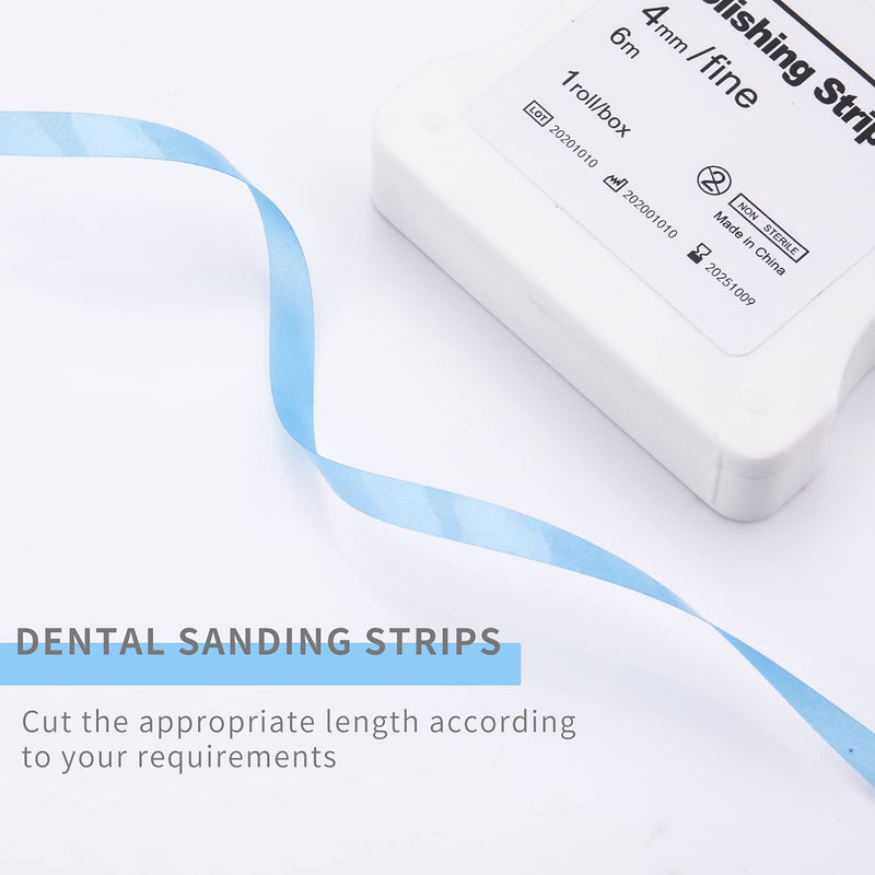 Dental Polishing Strip - Dental File for Teeth Sanding Grinding Deep Teeth Cleaning Tool Teeth Abrasive Finishing Strip Dental Care 4mm x 6M 1Roll Blue