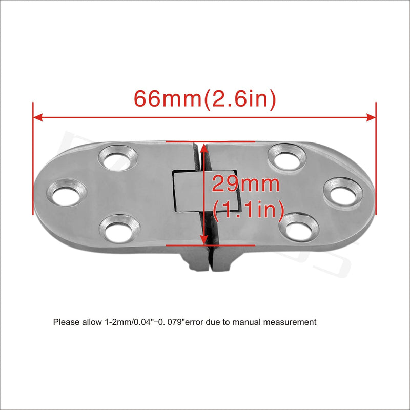 RANYUSSMarine Grade CAST Solid 316 SS Mirror Polished Door Hinges Stainless Steel 66MM x 29MM(2.6in*1.2in) Pair for Boat, RVs 4PACKS