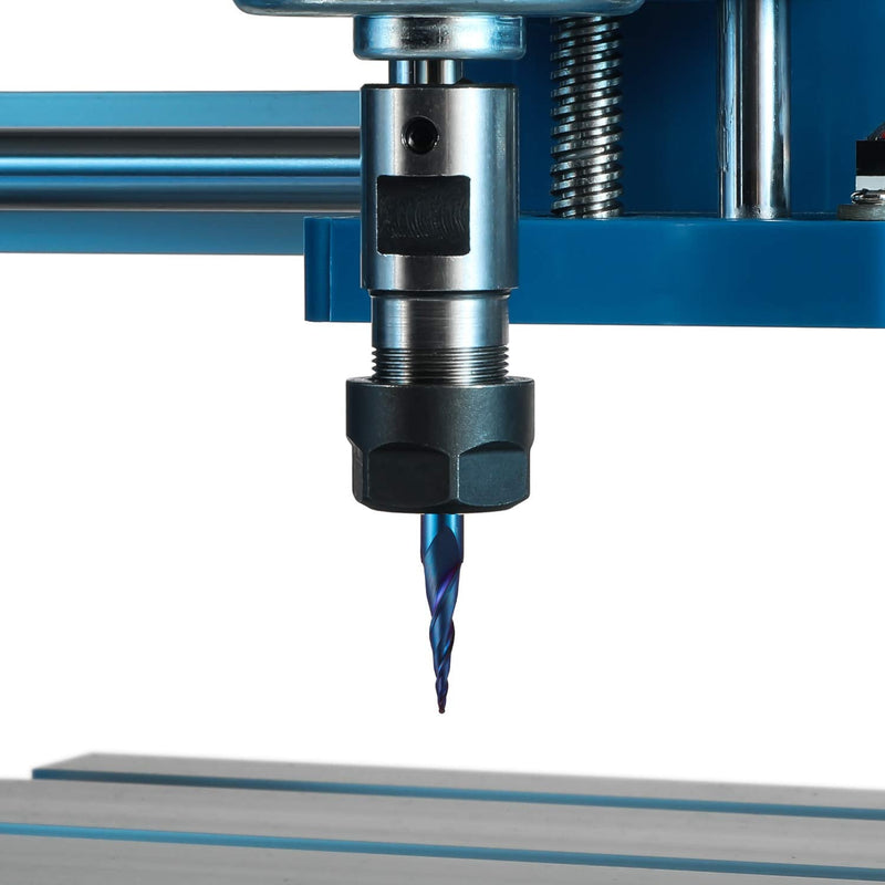 4pcs 2-Flute Tapered Ball Nose Spiral End Mill, Nano Blue Coating Tungsten Carbide CNC Router Bits, 2D and 3D Engraving Carving Woodworking Bits, R0.25-1.0, 1/4'' Shank, TB04B