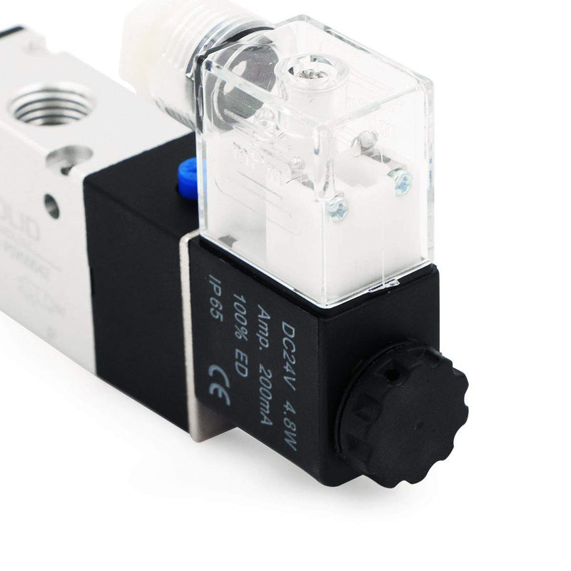 U.S. Solid 1/4inches NPT Pneumatic Electric Solenoid Valve 3 Way 2 Position DC 24V