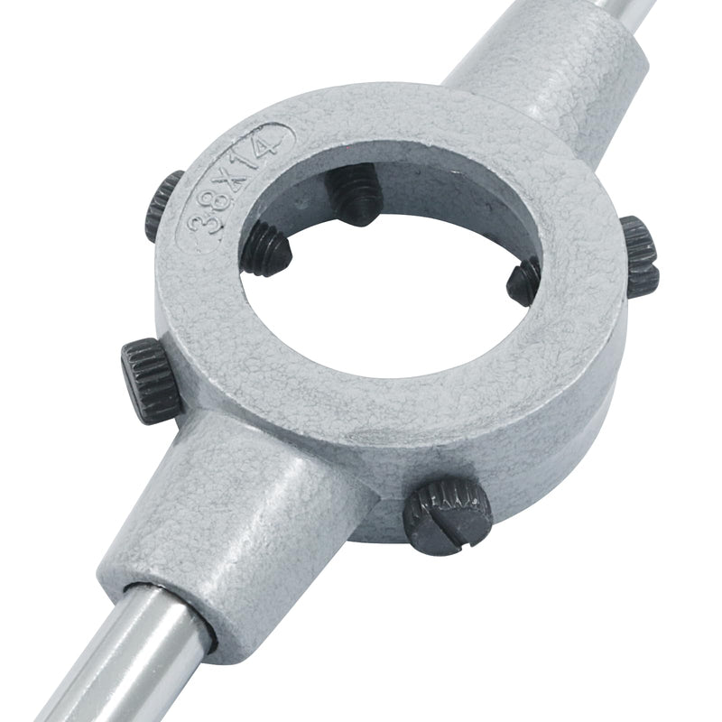 1-1/2 Inch (38mm) Die Stock Handle Wrench, M12-M14 Adjustable Die Wrench Handle Holder, Heavy Duty Round Die Holder M12-M14 / 14mm-38mm