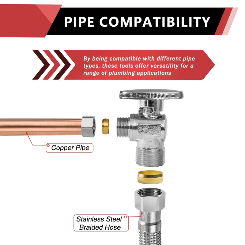 10Pcs EFIELD Angle Stop Valve 1/2"Nominal(5/8"OD)Comp x 3/8"OD(VALVE119-10) Pack of 10