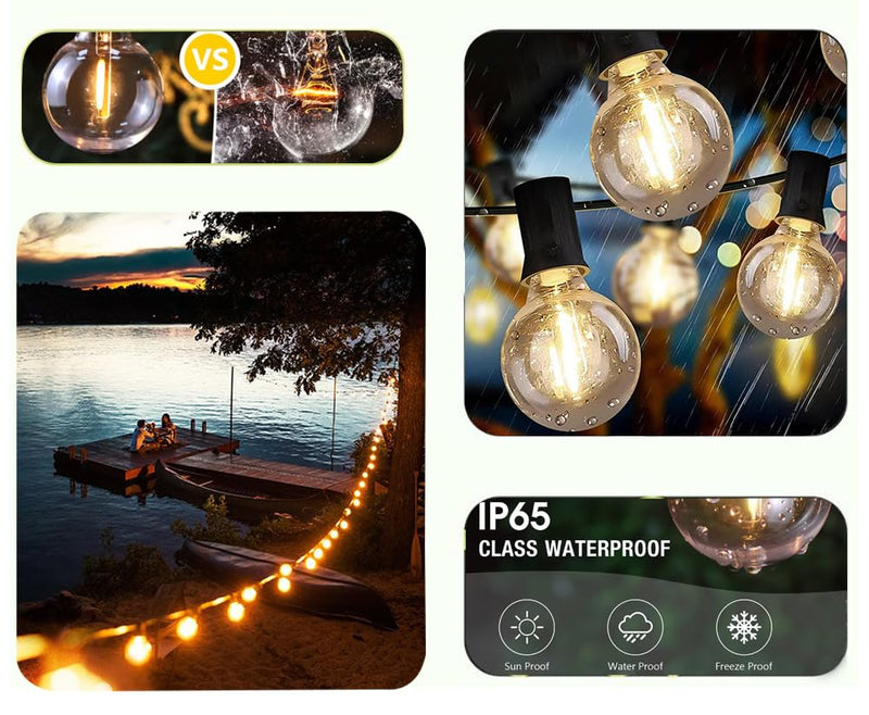 Lampat String Lights, LED 25Ft G40 Globe String Lights with Bulbs-UL Listd for Indoor/Outdoor Commercial Decor 25 FT