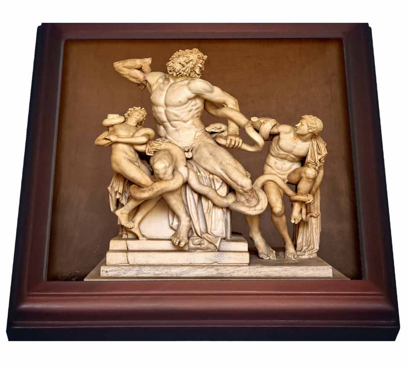 3dRose trv_236298_1 Laocoon & His Sons Sculpture Trivet with Ceramic Tile, 8 x 8", Natural