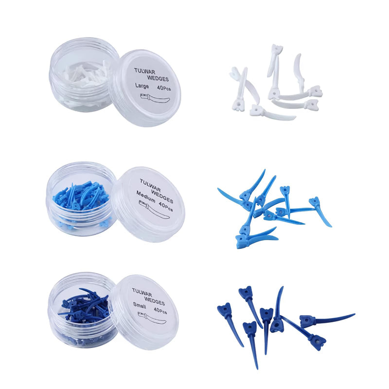 Disposable Dental Plastic Wedge, Dental Curved Matrix Wedges with Hole, Dental Fixing Wedge for Tooth Restoration (Small 40Pcs) Small 40Pcs