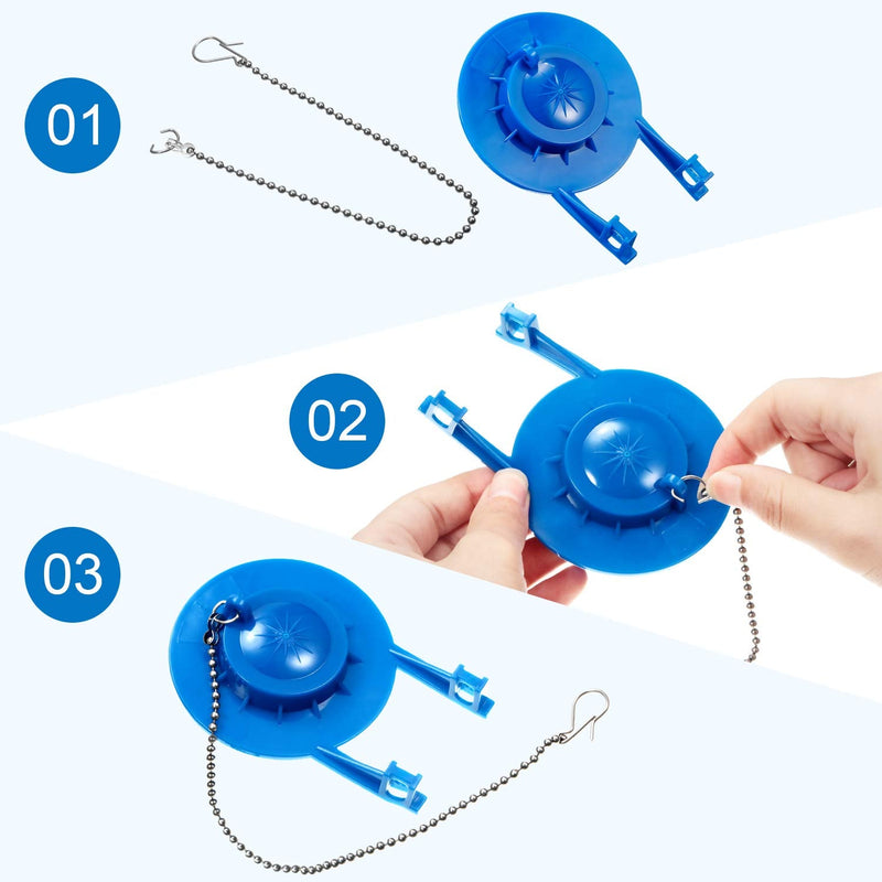 Mudder 6 Pack Toilet Handle Beaded Chain Universal Toilet Flapper Chain Replacement Kit Stainless Steel Lift Chain Replacement for Most Flappers