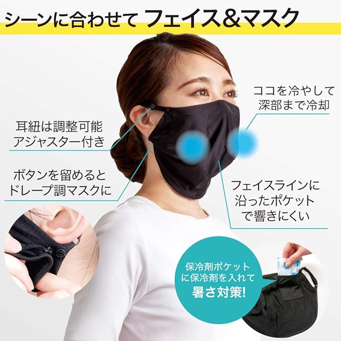 Alphax UV Realy Cool Face Cover (Includes 2 Ice Packs) - NewNest Australia