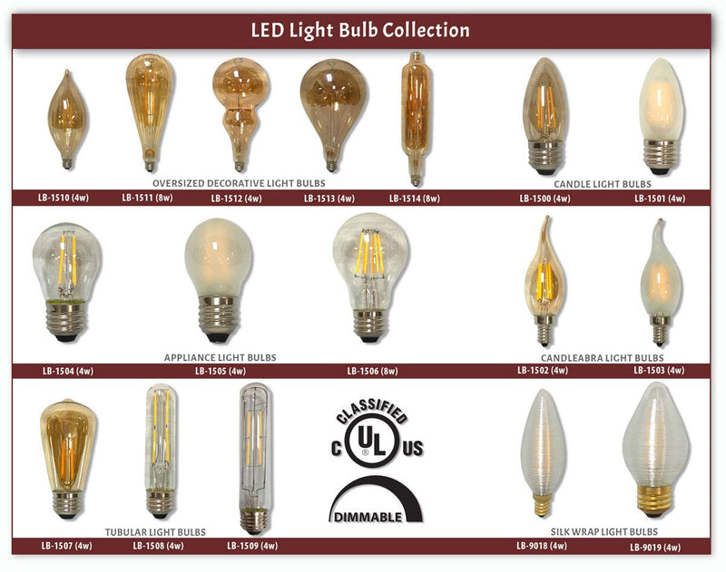 Royal Designs Vintage Style Golden Smoke Flame Incandescent Light Bulbs, E12 Candelabra Brass Base, 130V, 25 Watts, Set of 6