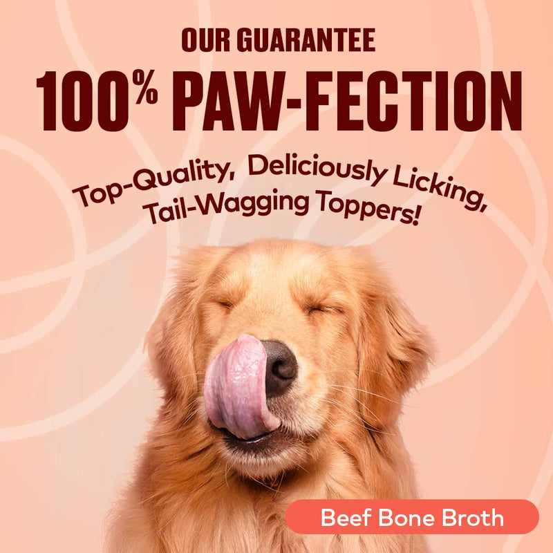 Beef Bone Broth for Dogs - Collagen Protein Supplement for Digestion, Mobility, Coat, Immune System, Healthy Dog Food Topper, Human Grade Meal Boost Gravy, Just Add Water, Made in USA 16 oz Beef 16 Fl Oz - PawsPlanet Australia