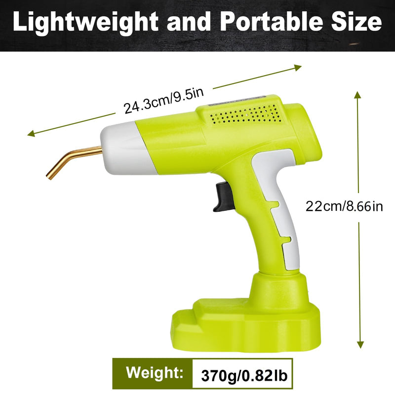 Cordless Plastic Welder Gun Compatible with Ryobi One 18V Battery with 600PCs Hot Staples Plastic Welding Kit for Car Bumper and other plastic Repairing(No Battery)