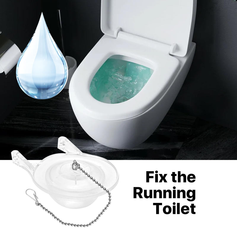 3-Inch Toilet Flappers Replacement Kit for Gerber 99-827, 3 Inch Toilet Flush Valve with Stainless Chain and Hook, High Performance Silicone Toilet Flapper - Reliable Toilet Flapper (Clear 2 PCS) Clear 2 PCS