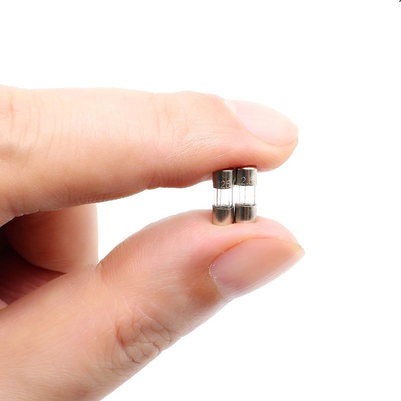 SIXQJZML 10 Pack F2.5AL Fast-Blow Mini Fuse 2.5A 2.5amp 125V Glass Fuses 0.14 x 0.39 inch / 3.6 x 10 mm (125Volt) (F2.5A)