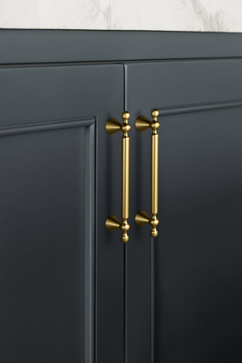 Goo-Ki 6 Pack Brushed Gold Cabinet Pulls Zinc Alloy Kitchen Cabinet Hardware - 5.04" (128mm) c-c Bar Cabinet Handles Solid Drawer Pulls 5.04" Center to Center