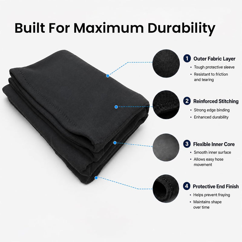 Portable Air Conditioner Exhaust Hose Insulating Cover, Length 63 inches, Dark Grey, Fits Hose from 5 to 6.5 inches Diameter. Lightweight, Flexible, Machine Washable, Keeps Hose Flexible