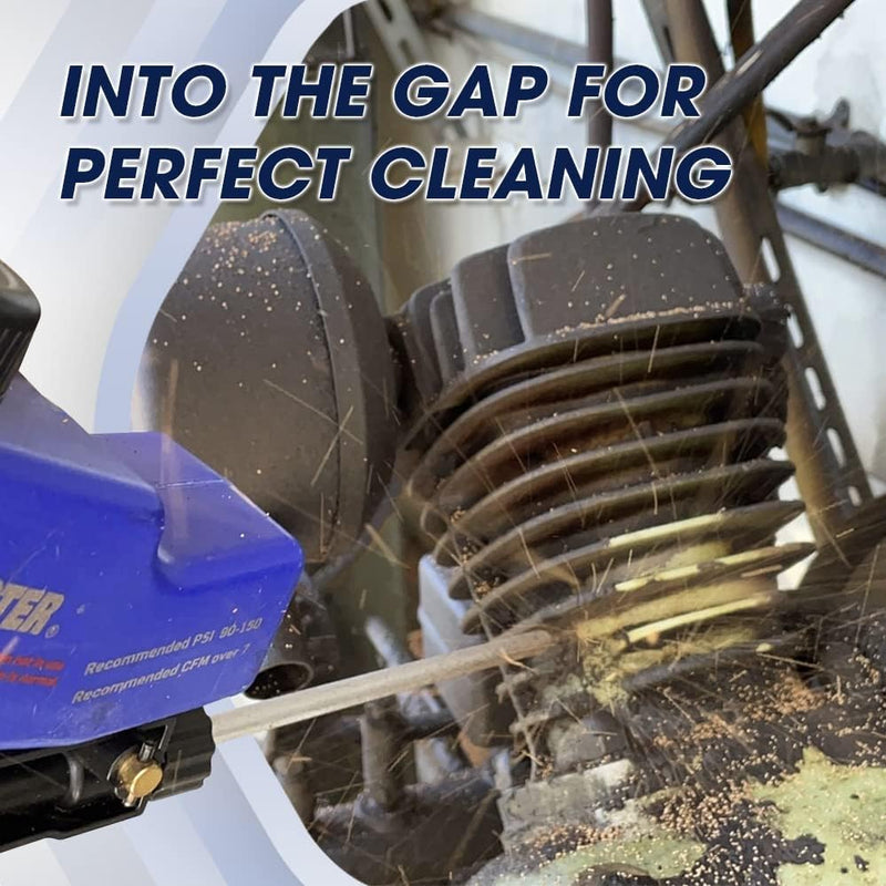 LE LEMATEC Professional Sand Blaster Long Nozzle Attachment - Ultimate Precision Sandblasting Tip for Air Compressors | Powerful Soda & Walnut Blasting Wand for Flawless Spot Cleaning