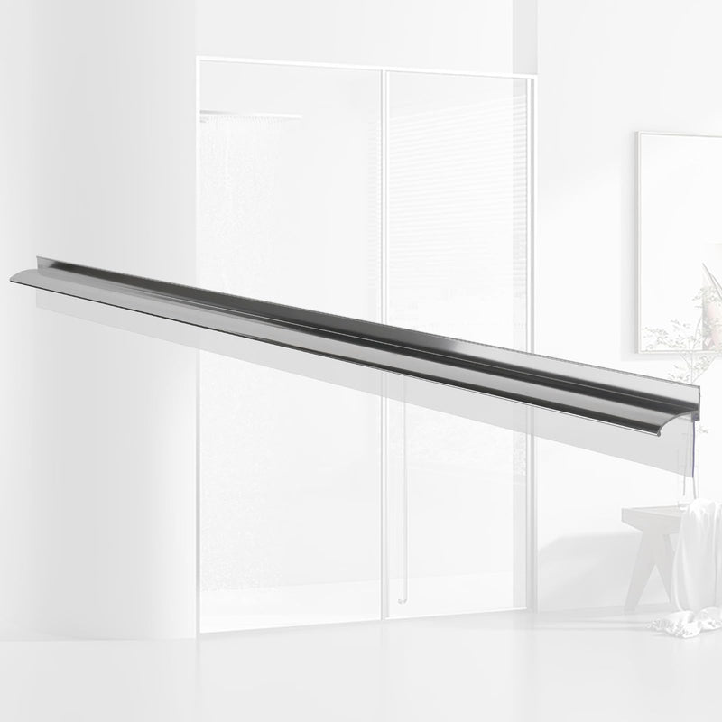 32" Shower Door Drip Rail with Vinyl Sweep, Pre-Applied Mounting Tape, Framed Shower Door Aluminum Bottom Drip Rail Replacement