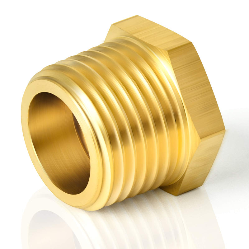 TAISHER 2PCS Brass Reducer Hex Bushing Threaded Pipe Fitting 1/4" NPT Male x 1/8" NPT Female Adapter 1/4" MNPT x 1/8" FNPT 2 - NewNest Australia