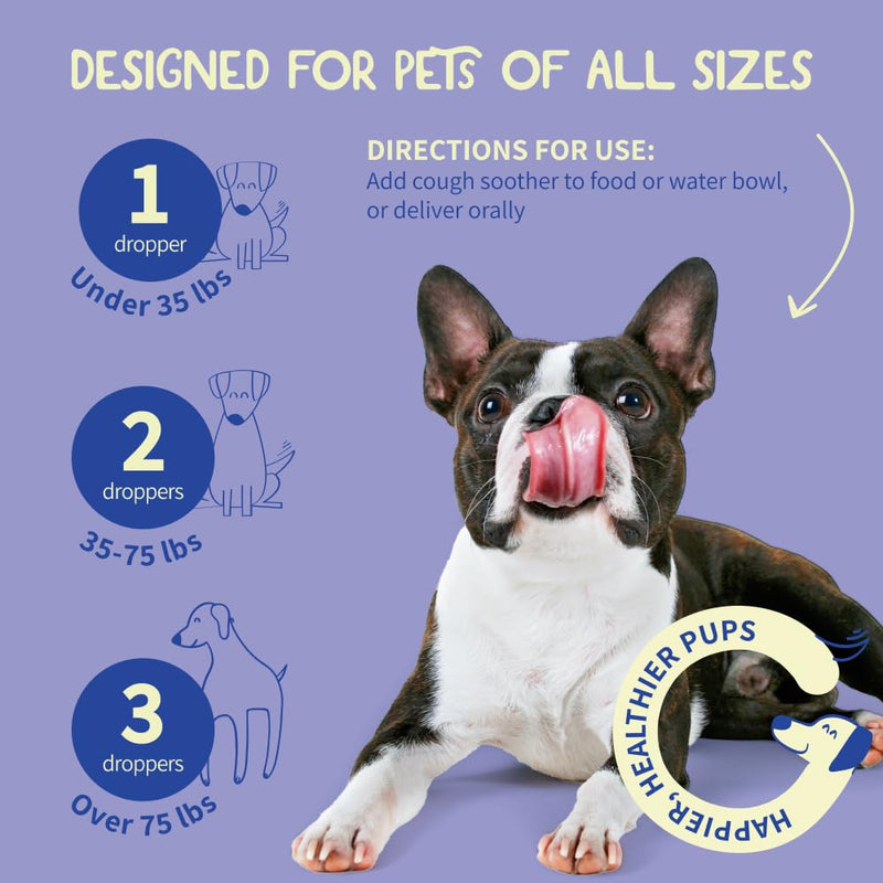 Dog Cough Treatment - Kennel Cough Treatment for Dogs - Gentle Dog Congestion Relief - Kennel Cough Treatment at Home - Natural Dog Cough Suppressant - Liquid Dog Cough Relief Bacon - PawsPlanet Australia