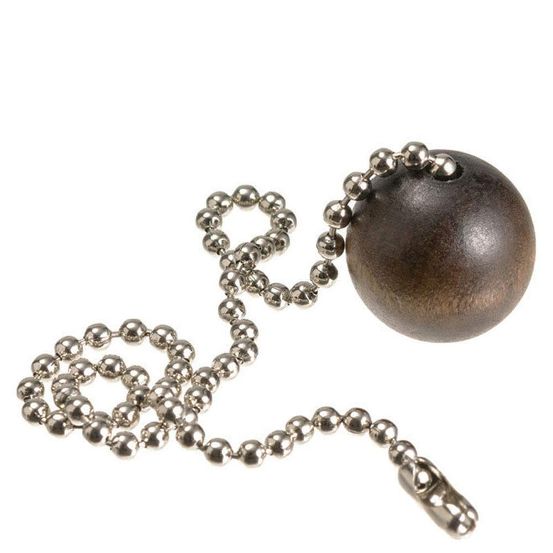 Ceiling Fan Pull Chain Decorative Walnut Wooden Ball Pull Chain Extension Pull Chains 39 Inches Fan Pulls Set For Ceiling Light Lamp Fan Chain 3 Pcs (Nickel) Brown