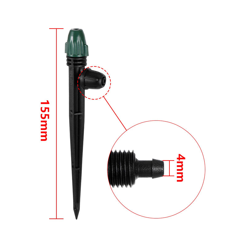 25PC Anti-Drop Drip Irrigation Spray,Lock Barbed Design Misting Drippers for 1/4" Irrigation Tubing,Adjustable 360 Degree Micro Spray on 6.3" Stake for Garden Watering System (25pc-Adjustable Emitter) 25pc-Adjustable Emitter