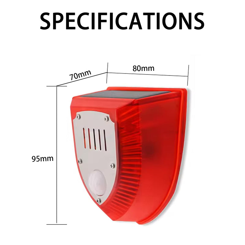 Solar Outdoor Motion Sensor Alarm - Dog Barking&Gunshot Sound 129db, Light Strobe Light Warning Lamp with USB, Motion Detector Noise Maker Warning Lamp for Home, Villa, Farm, Barn, Yard (2 Pack) Induction & Dog Gun 2PCS